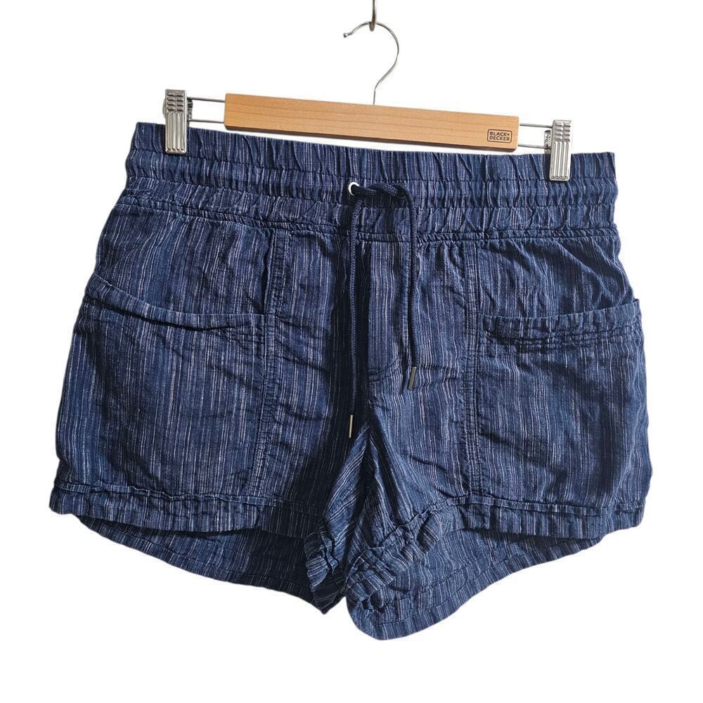 ATHLETA Cabo Linen Textured Shorts Blue Size 6